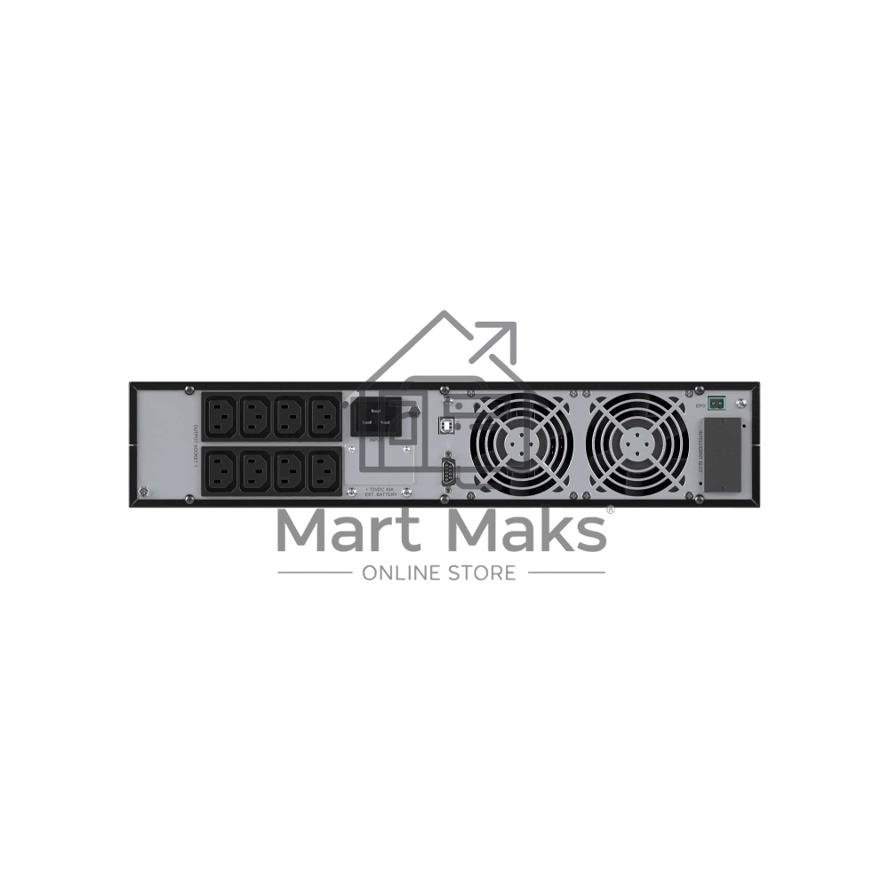 Источник бесперебойного питания ДКС Онлайн серии Small Rackmount, 3000 ВА/2700 Вт, 1/1, 8xIEC C13, EPO, USB, RS-232, RJ45, Rack 2U, 6x9Ач