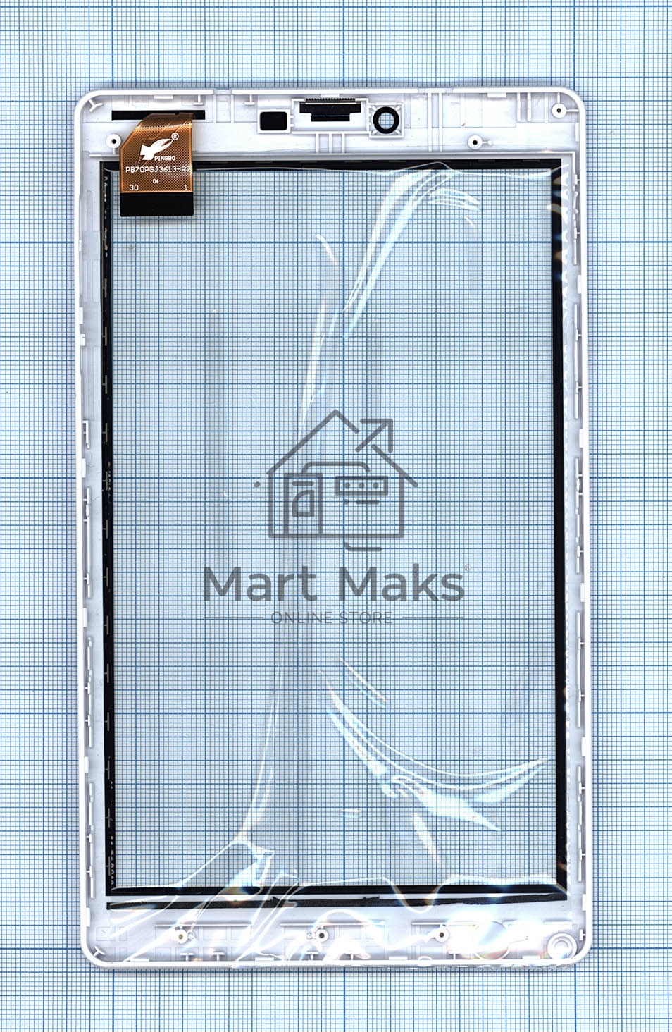 Сенсорное стекло (тачскрин) для Irbis TZ737, черный с белой рамкой