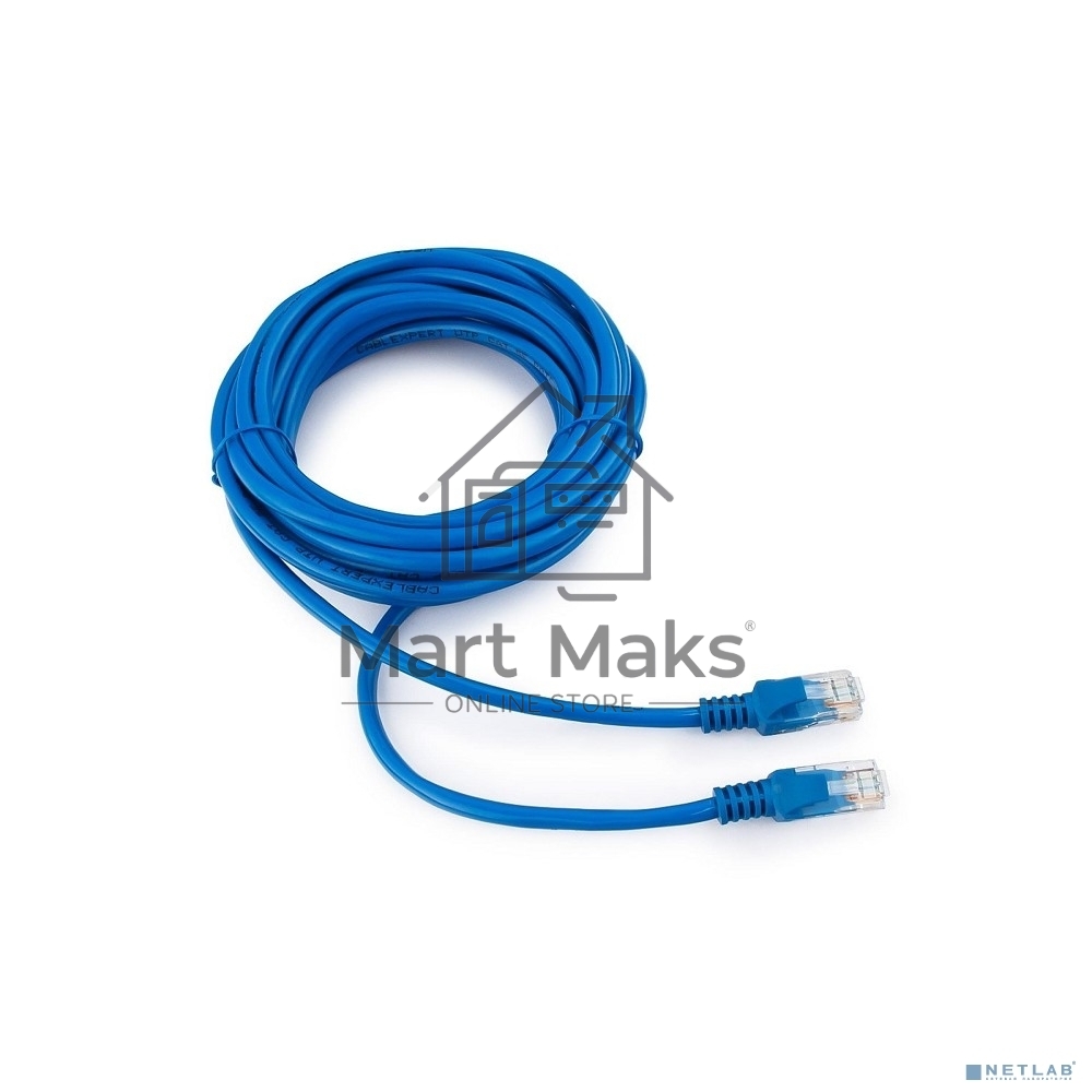 Патч-корд UTP Cablexpert кат.5e, 5м, литой, многожильный (синий)