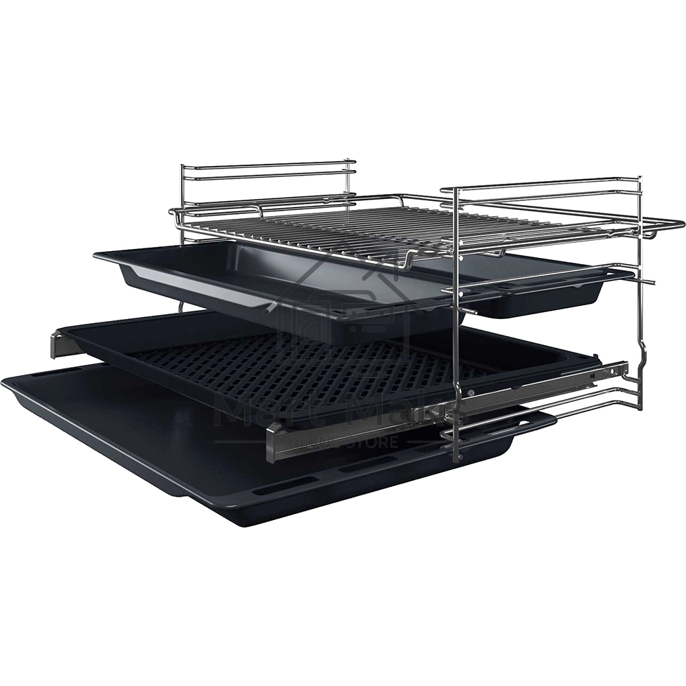 Духовой шкаф электрический Bosch HBJ558YS3Q, 60 см, 66 л, нержавеющая сталь, класс энергоэффективности А, 8 режимов, LCD-дисплей, галогенное освещение, самоочистка EcoClean