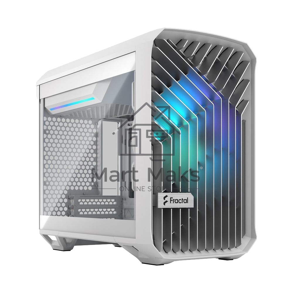 Корпус ПК без блока питания Fractal Design Torrent Nano RGB TG Clear Tint, Mini-Tower, 1x180mm RGB, 2xUSB-A 3.2 + 1xUSB 3.2 Type-C mITX, mDTX White