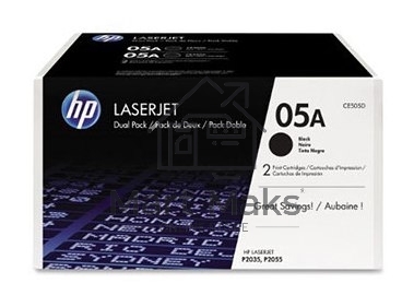 Картридж лазерный комплект HP CE505D черный для LJ P2055/P2035/P2050 (2 упак. х 2300 стр.)