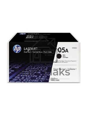 Картридж лазерный комплект HP CE505D черный для LJ P2055/P2035/P2050 (2 упак. х 2300 стр.)