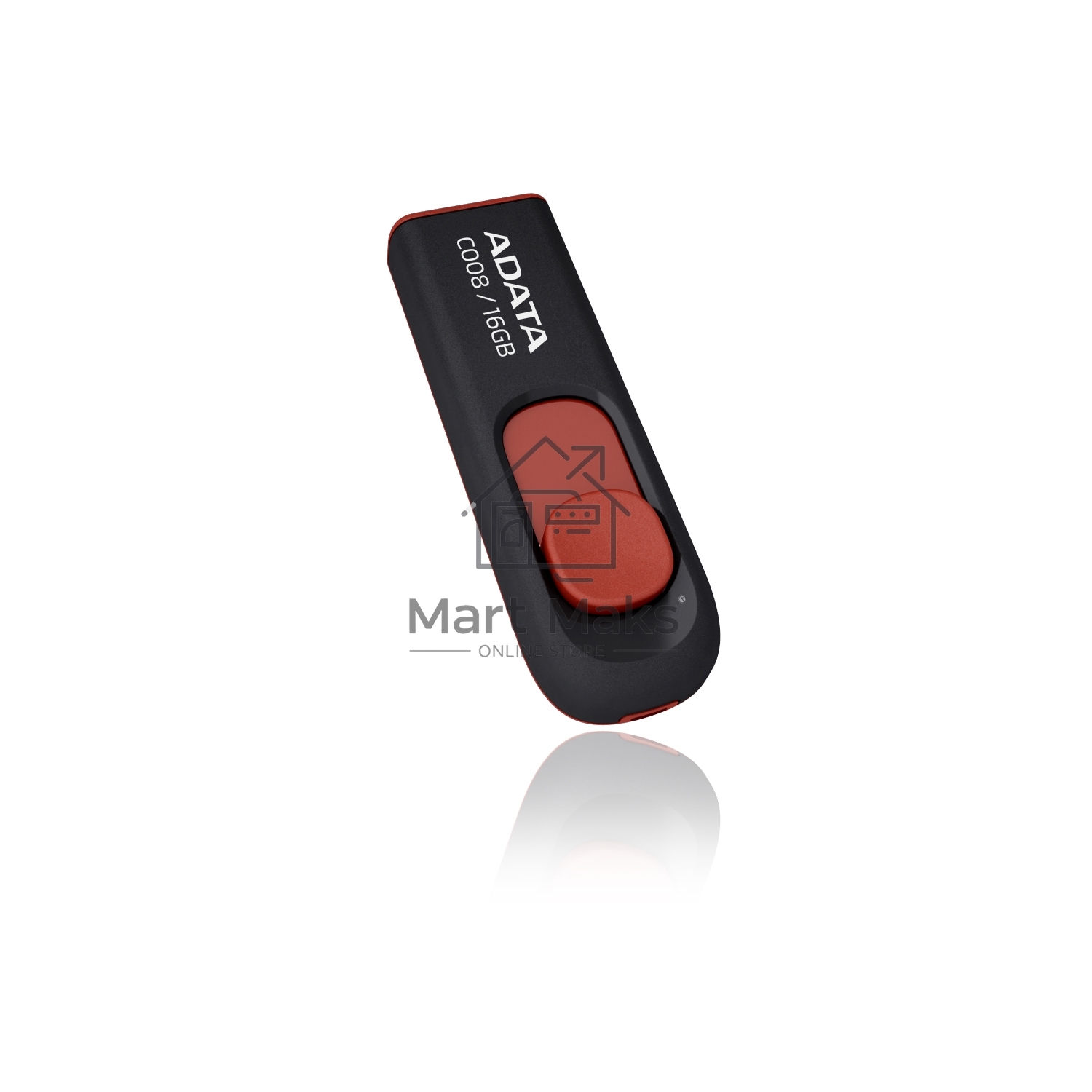 Флешка USB R/W ADATA R/W 16Gb C008 AC008-16G-RKD USB2.0 красный