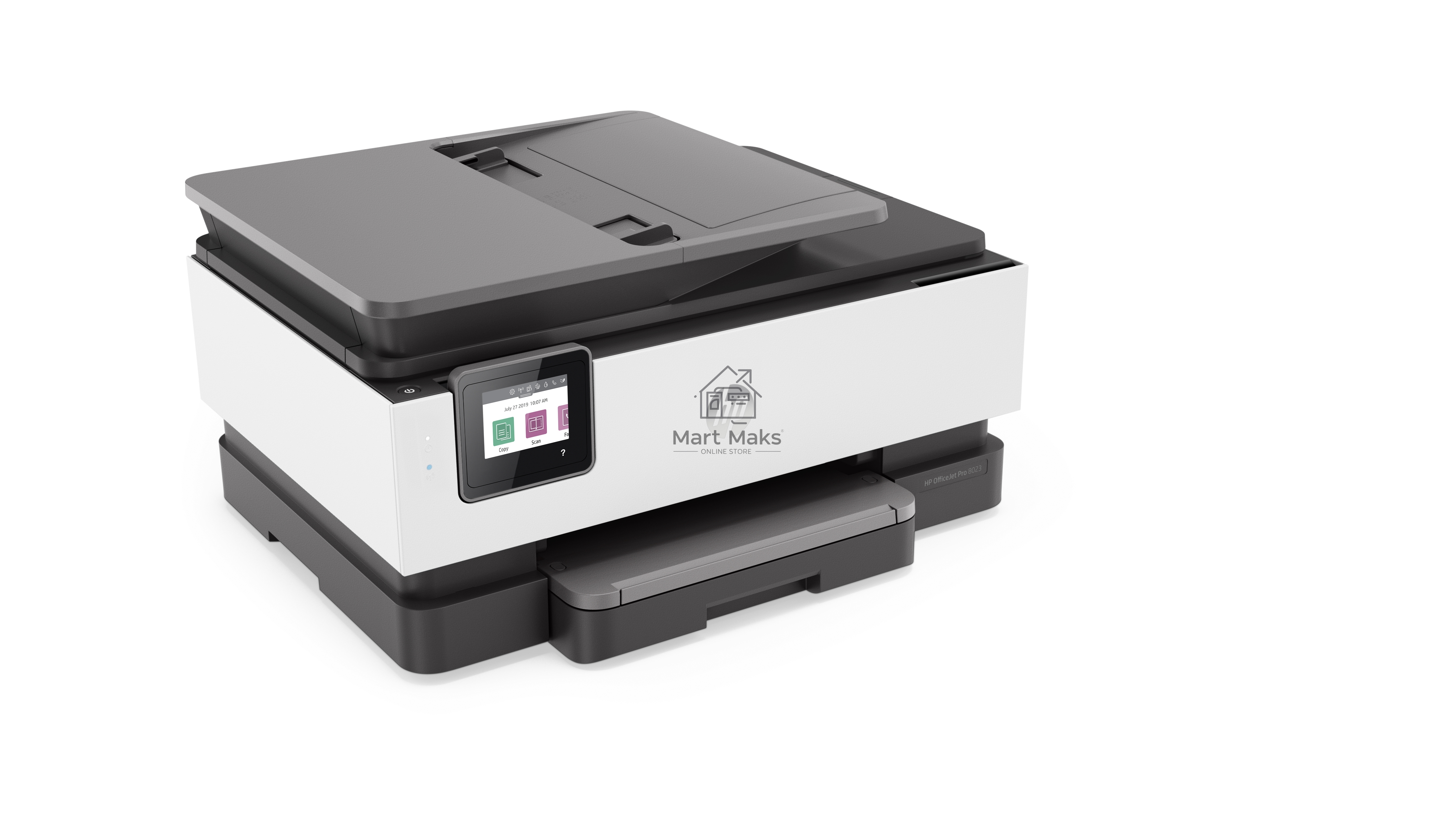 МФУ струйный HP OfficeJet 8023 (1KR64B), A4, цвтной, печ. до 20 стр/мин. (ч/б), до 10 стр/мин. (цвет), скан. до 8 стр/мин. (ч/б) 3.5 стр/мин. (цвет), 1200 x 1200 dpi, USB, RJ-45, Wi-Fi, Air Print
