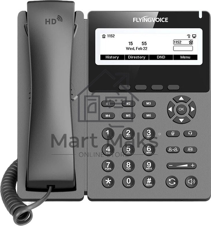 Телефон IP Flyingvoice P22P серый (упак.:1шт)