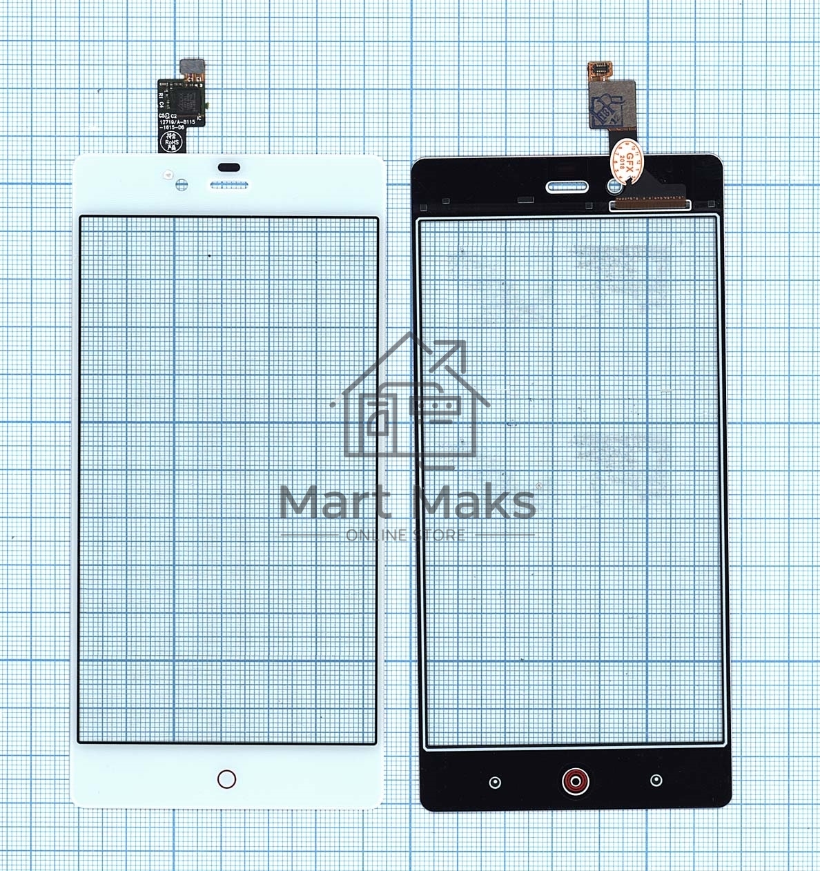 Сенсорное стекло (тачскрин) для ZTE Nubia Z9 Mini, белое