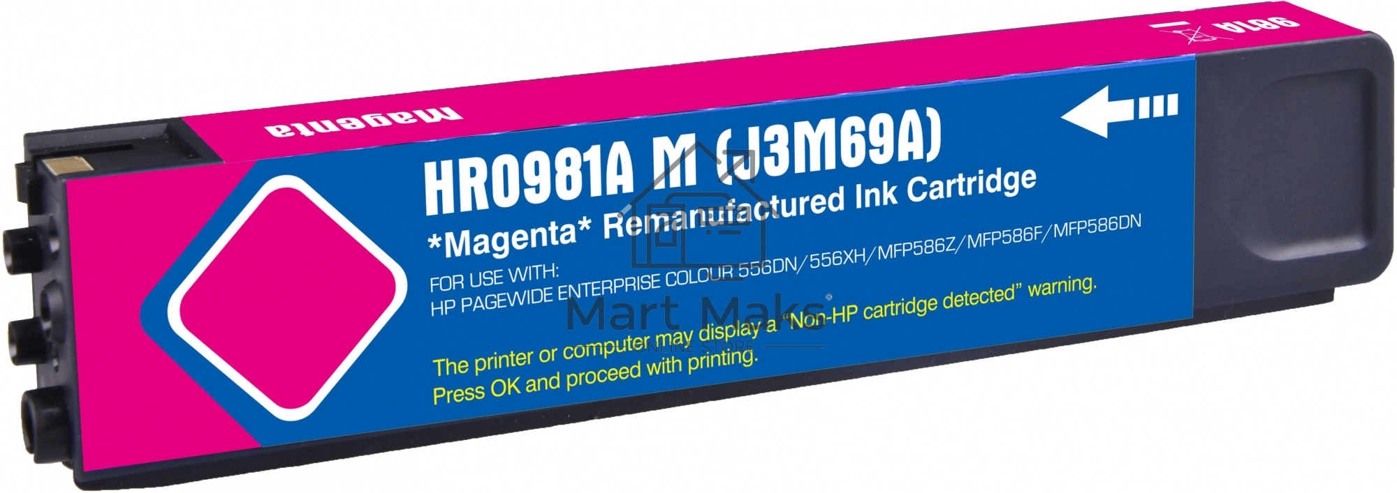Картридж струйный Cactus CS-J3M69A (981A) пурпурный пигментный (120 мл) для HP PageWide 556dn Enterprise/586dn