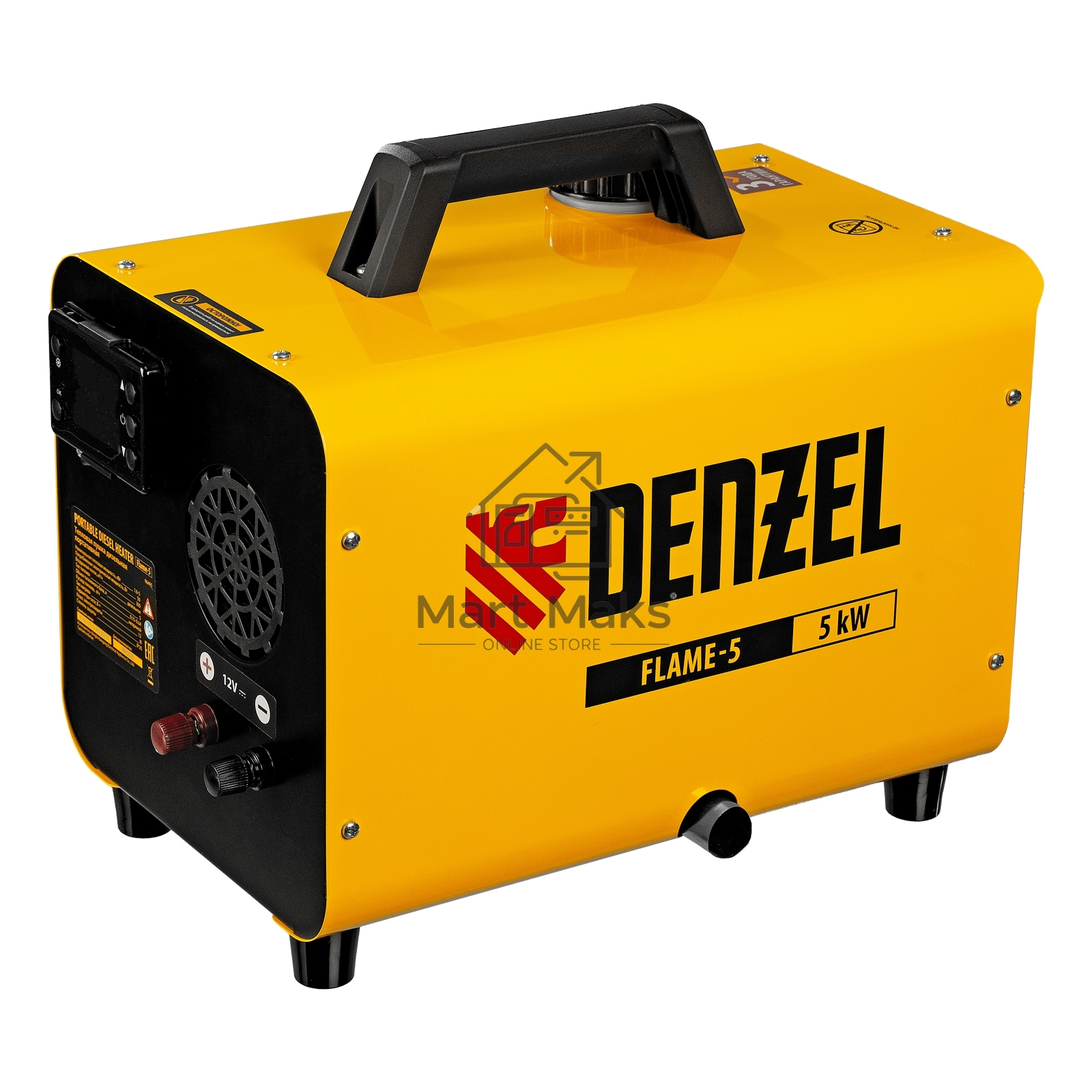 Дизельная тепловая портативная пушка Denzel Flame-5, 5кВт, 300м3/ч, непр.наг., циф. терм.