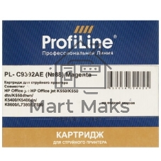 Картридж струйный ProfiLine PL-C9392AE №88 для принтеров HP Office jet HP Office jet K550/K550 dtn/K550dtwn/K5400/K5400dn/K8600/L7380/L7590 Magenta водные
