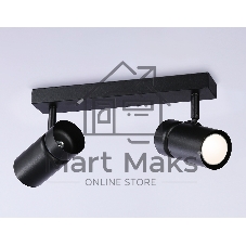 Накладной поворотный спот Ambrella light TA13178/2 BK черный GU10/2 max 12W 295*60*130