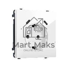 MS110510 Комплект механизма электрической розетки SIGMA Белый глянец 2USB С+C 20W (быст. зар.) с/з с/ш 16A-250V QUANT PRO (SP1105, PR165)