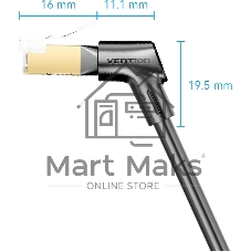 Патч-корд Vention прямой STP cat.8, RJ45 угол 360 - 3м. Черный