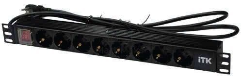 Блок распределения питания ITK PH12-8D1-P гор.размещ. 8xSchuko базовые 16A Schuko 2м