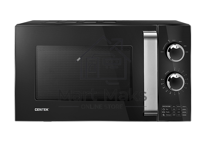 Микроволновая печь Centek CT-1570 черный, 23 л, 900 Вт, переключатели - поворотный механизм