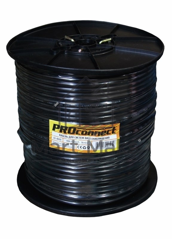 Кабель КВК-П-2 +2x0,75 мм² (Cu/CCA) (96) черный (бухта 200 м) PROconnect