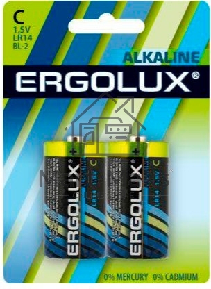 Элемент питания алкалиновый Ergolux LR14 BL-2 LR14 BL-2 1.5В Alkaline (2шт в упаковке)