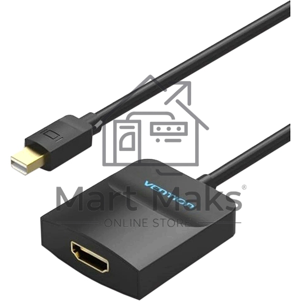 Адаптер-переходник Vention mini DisplayPort 20M > HDMI F черный (HBCBB)