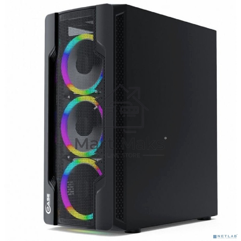 Компьютерный корпус Powercase Mistral X4 Mesh LED, Tempered Glass, 4x 120mm 5-color fan, черный, ATX (CMIXB-L4)