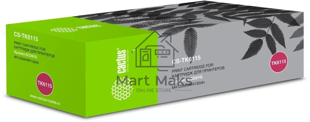 Картридж лазерный Cactus CS-TK6115 черный (15000 стр.) для Kyocera Ecosys M4125idn/M4132idn