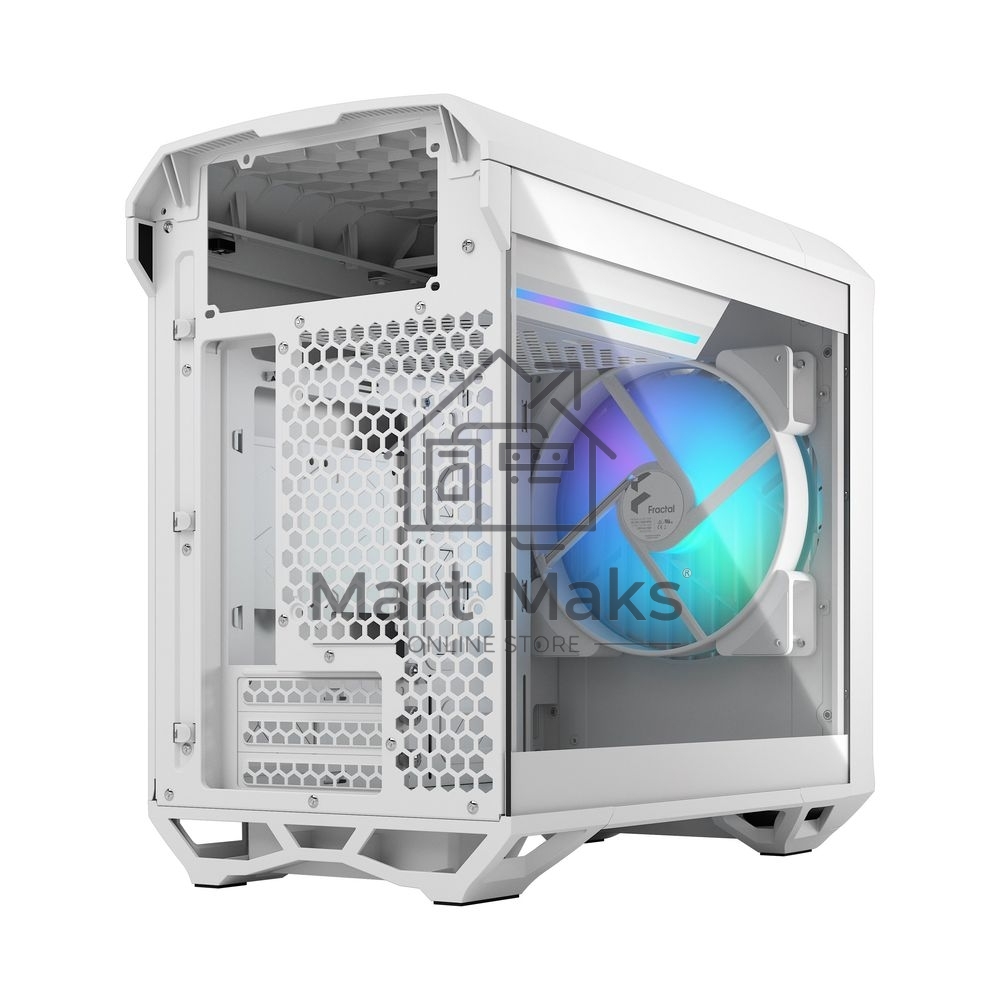 Корпус ПК без блока питания Fractal Design Torrent Nano RGB TG Clear Tint, Mini-Tower, 1x180mm RGB, 2xUSB-A 3.2 + 1xUSB 3.2 Type-C mITX, mDTX White