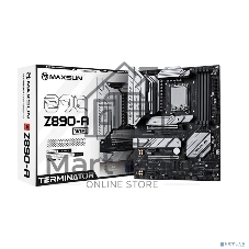Материнская плата Maxsun Terminator Z890-A, LGA1851, Intel Z890, 4xDDR5, 4xSATA, 4xM.2, 1xPCIe 5.0 x16, 1xPCIe 4.0 x4, 2xPCIe 4.0 x1, 1xDP, 1xHDMI, 1x2.5Gb LAN, Wi-Fi 6, Bluetooth 5.2, 1xUSB-C 40Gbps, 1xUSB-C 20Gbps, 4xUSB-A 5Gbps, 2xUSB-A 10Gbps, 2xUSB-A 2.0, 3x3.5 мм, 7.1, ATX