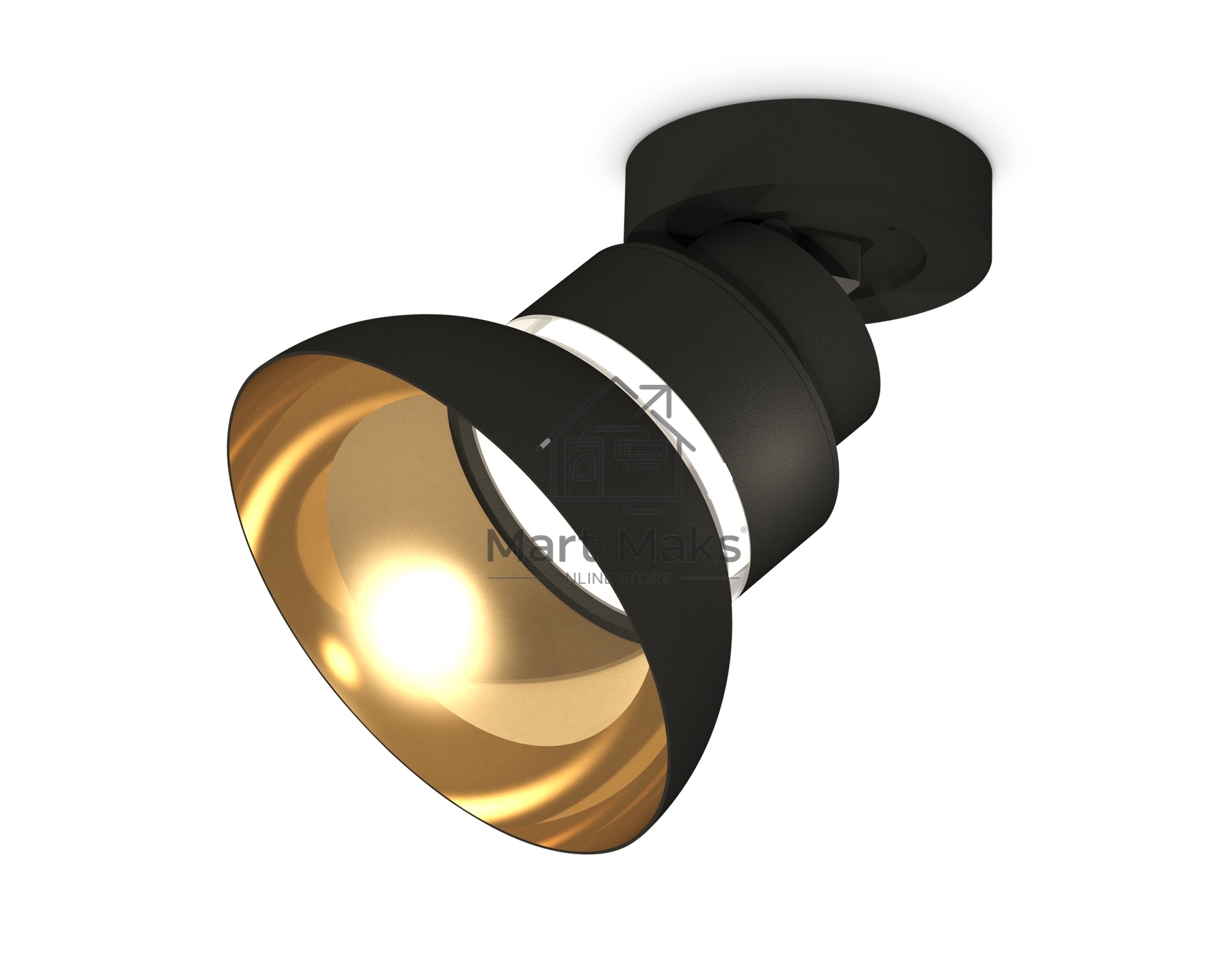 Светильник Ambrella Light XM8102101 SBK/PYG/CL черный песок/золото желтое полированное/прозрачный GX53