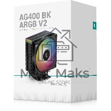 Кулер для процессора DEEPCOOL AG400 BK ARGb V2 черный 120мм алюминий+медь 2100rpm 31.6db 4-pin 220W 154мм