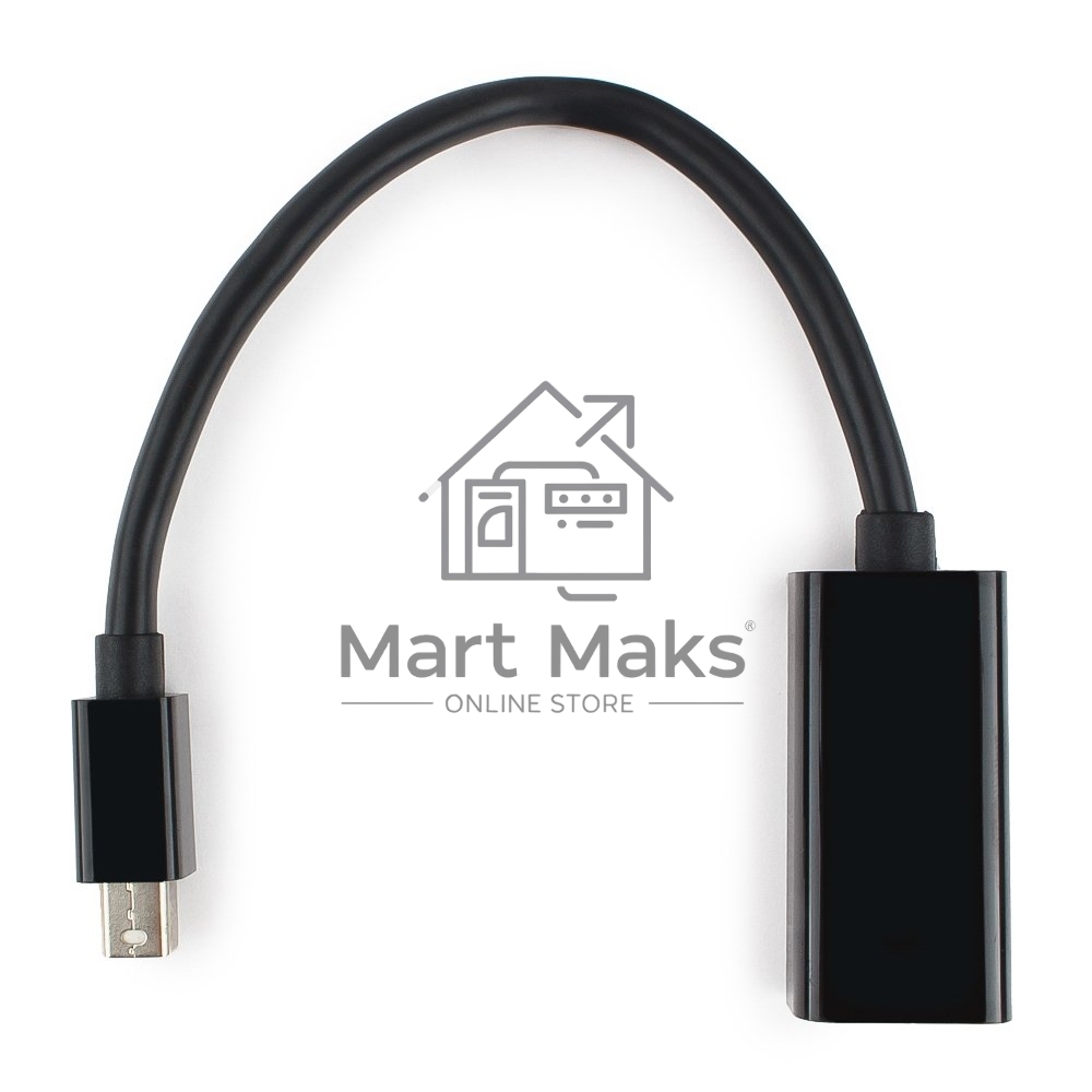 Переходник miniDisplayPort - DisplayPort, Cablexpert A-mDPM-DPF-001, 20M/20F, длина 16см, черный, пакет