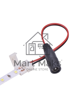 Коннектор питания с джеком для одноцветных светодиодных лент 120 диодов/метр с влагозащитой LAMPER