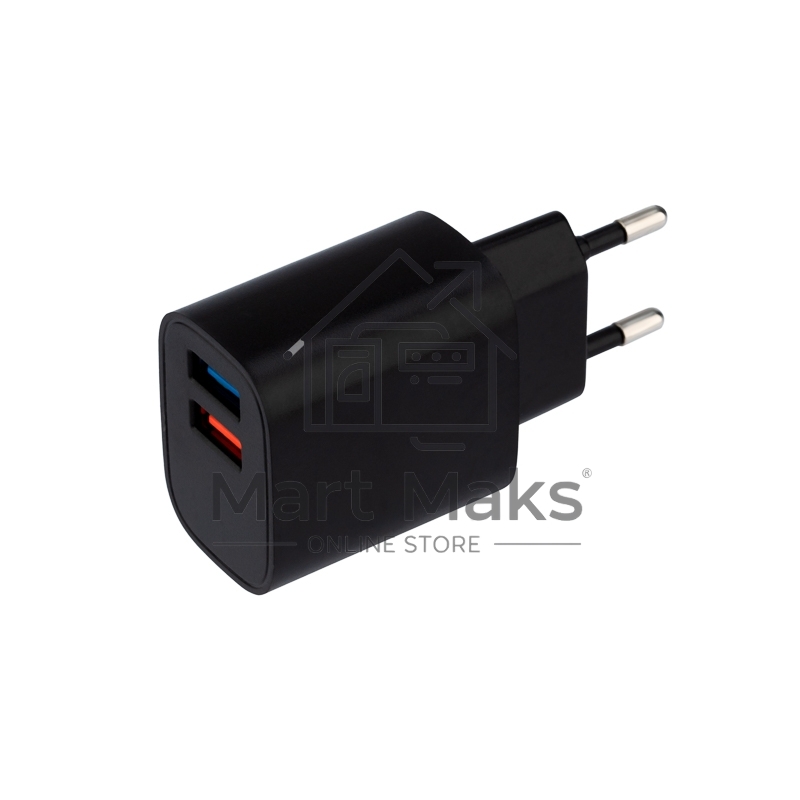 Сетевое зарядное устройство Rexant 2 x USB, 5V, 2.4 A, черный