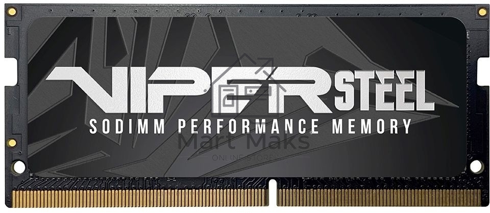 Оперативная память Patriot Viper Steel, DDR4, 8GB (1x8GB), 3200MHz, CL22, с радиатором, черный, SO-DIMM