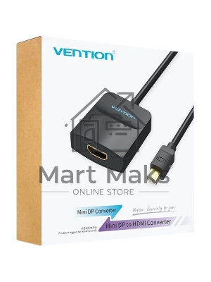 Адаптер-переходник Vention mini DisplayPort 20M > HDMI F черный (HBCBB)