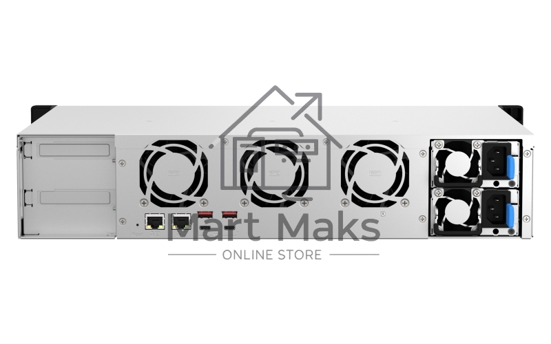 Сетевое хранилище SMB QNAP TS-873AeU-RP-4G NAS 8 HDD trays, 2x 2.5 GbE. 64-bit 4-core AMD V1500B 2,2 GHz, 4 GB. RAM (1*4 GB) up to 32GB (2*16 GB), 2 x M2 2280 (PCIe Gen3 x 1), 2xPSU W/o rail kit RAIL-B02