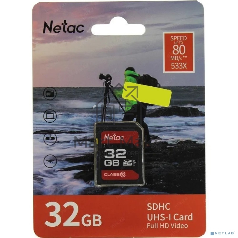 Флеш карта SDHC 32GB Netac Class 10 UHS-I U1 P600 NT02P600STN-032G-R