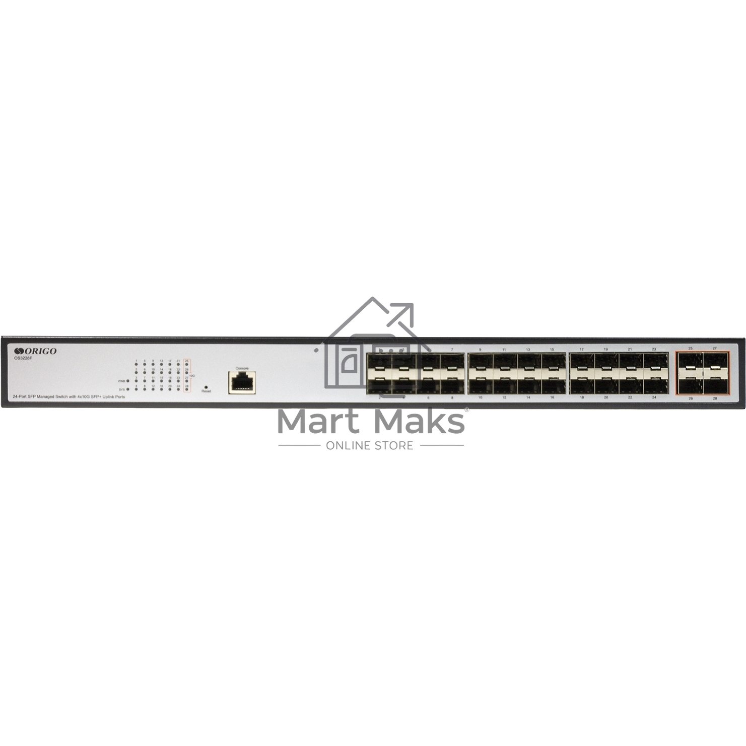 Коммутатор ORIGO Managed L3 Switch 24x1000Base-X SFP, 4x10GBase-X SFP+, RJ45 Console, 19