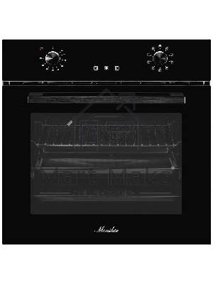 Встраиваемый электрический духовой шкаф MONSHER MOE 6092 Noir, 9 режимов: Традиционный нагрев, Макси-Гриль, Макси-Гриль с конвекцией, Нижний нагрев, Разморозка, Традиционный нагрев с конвекцией, Режим подсветка, Конвекция, Режим пицца, утапливаемые поворо