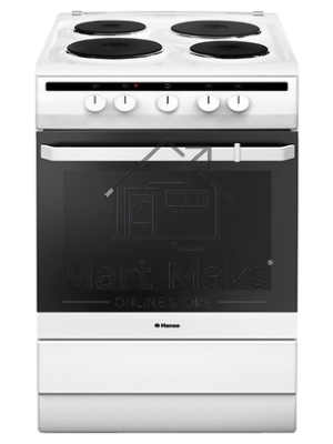 Плита электрическая Hansa FCEW63010 белый, конфорок 4 шт, духовка 69 л, 60 см x 85 см x 60 см