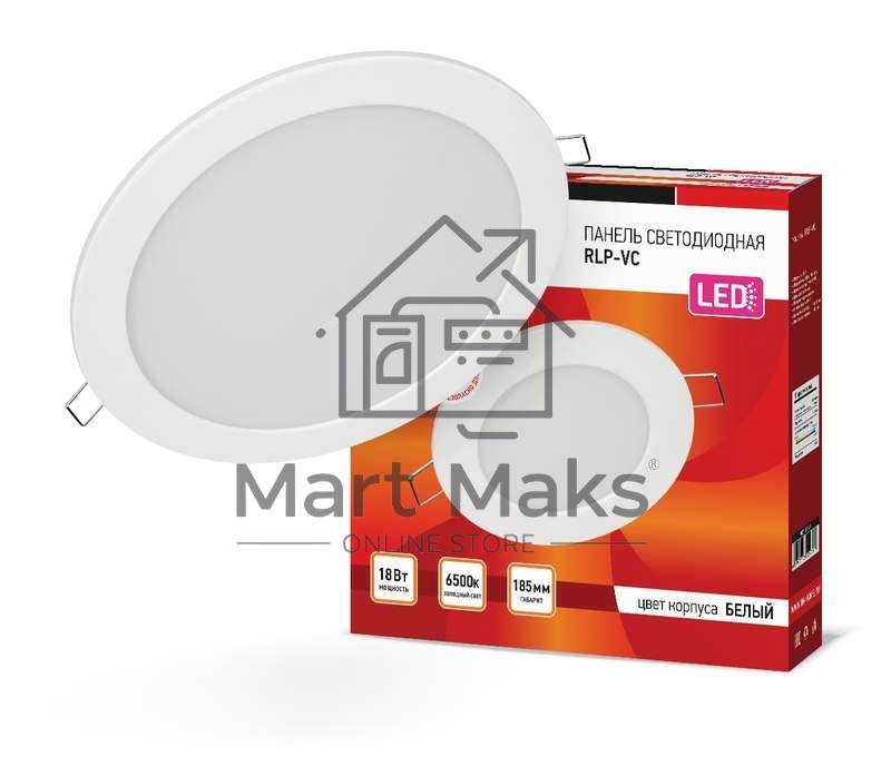 Светильник светодиодный RLP-VC 18Вт 230В 6500К 1440лм 185мм бел. (Аналог Downlight) IP40 IN HOME 4690612024547