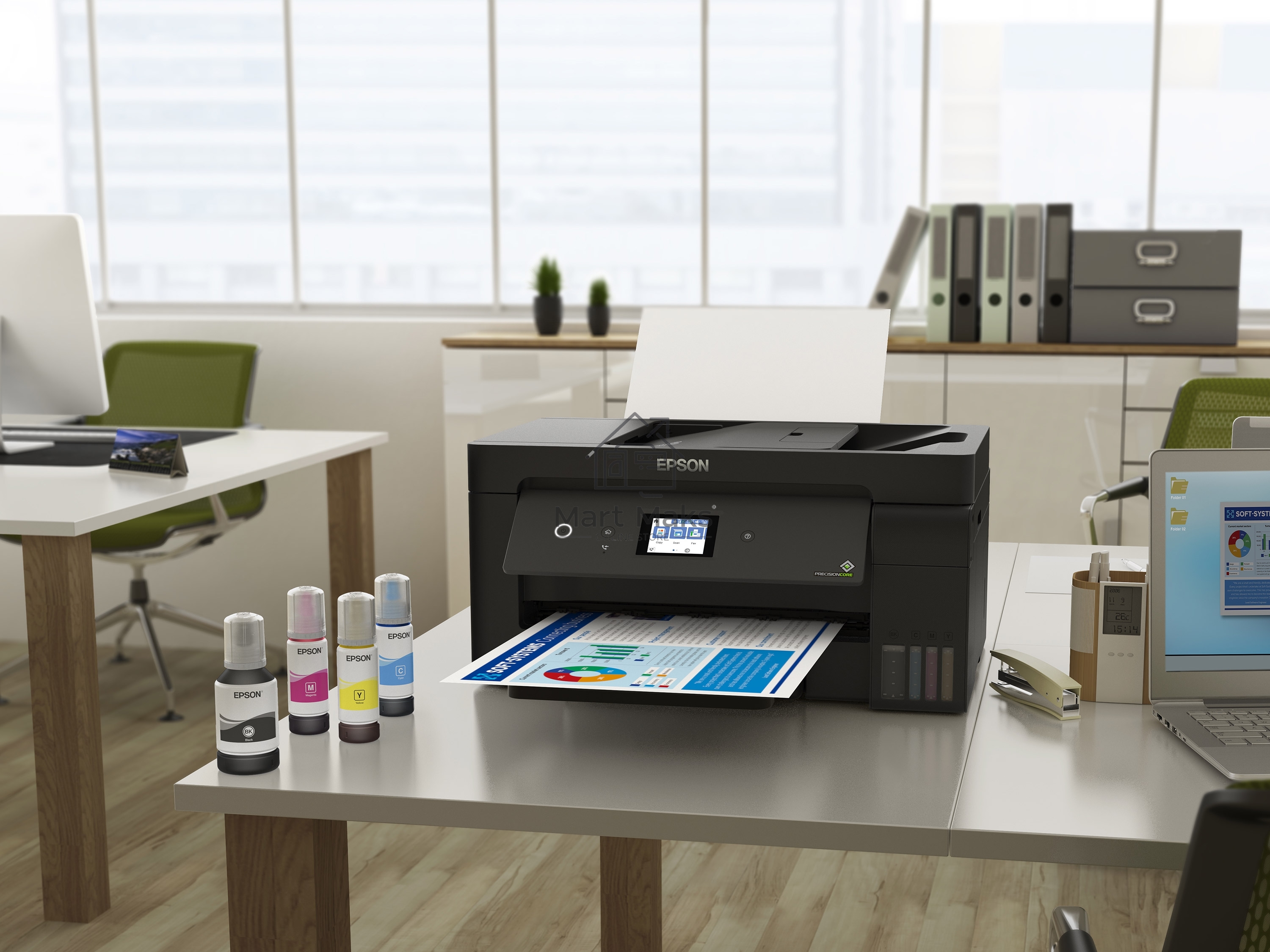 МФУ струйный Epson L14150, A3, цветной, печ. 38 стр/мин (ч/б) 24 стр/мин (цв.), 1200 x 4800 dpi (печать) 1200x2400dpi (скан.), USB, RJ-45, Wi-Fi