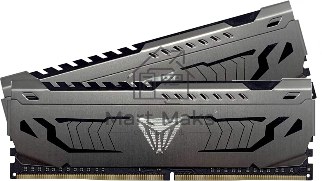 Оперативная память Patriot Viper Steel, DDR4, 8GB (2x4GB), 3200MHz, CL16, DIMM, с радиатором, черный