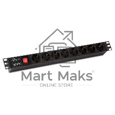 Монтажное оборудование Hyperline SHE19-8SH-S-IEC Блок розеток 19