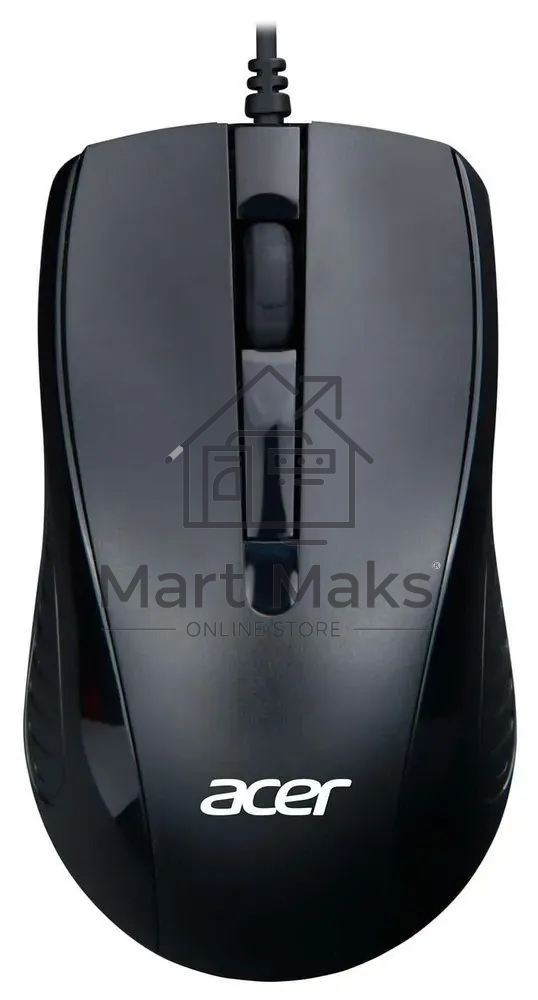 Мышь проводная Acer OMW136 черный, 1200 dpi, USB, кнопки - 3