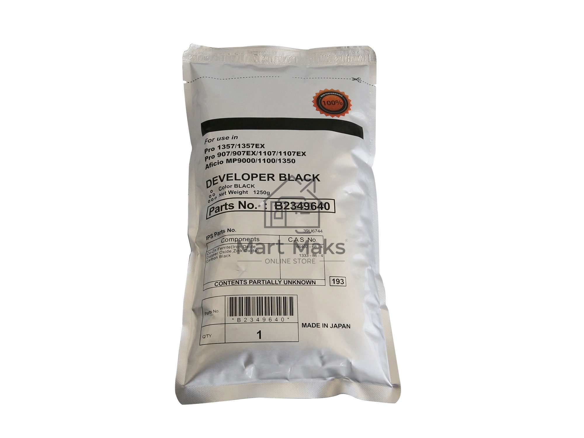 Девелопер CET Type 27W для RICOH Aficio MP9000/1100/1350/Pro 907/1107, 1250г, 500000 стр.