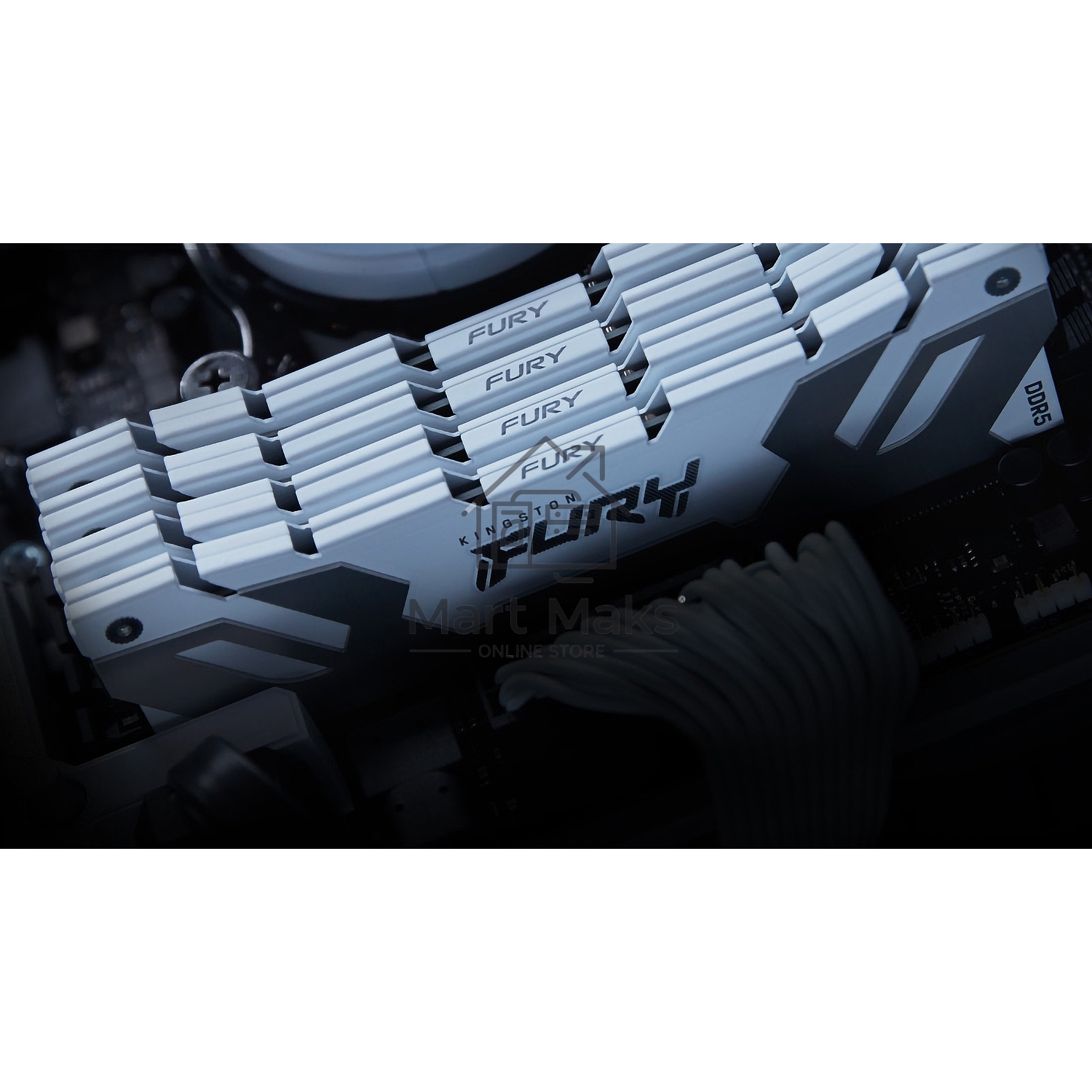 Оперативная память Kingston Fury Renegade, DDR5, 32GB (1x32GB), 6400MHz, CL32, DIMM, радиатор, белый