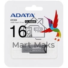 Флешка USB ADATA UV250 (AUV250-16G-RBK), 16Gb, USB 2.0, R/W 25/10, черный