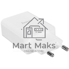 Сетевое зарядное устройство с дисплеем Hoco 18Вт, 3А, QC3.0/PD, 1хUSB, 1хType-C, C100A, белый, коробка