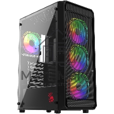 Компьютерный корпус Bloody BD-CC114 черный без БП ATX 8x120мм 1xUSB 2.0 1xUSB 3.0 audio bott PSU