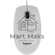 Мышь проводная Logitech B100 белый, 1000 dpi, USB, кнопки - 3