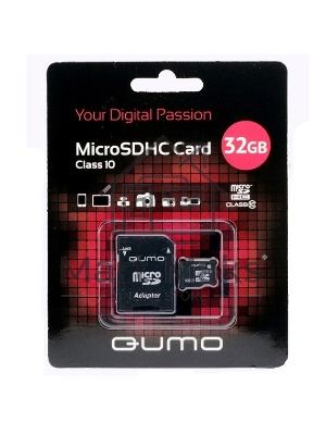 Флэш карта QUMO QM32GMICSDHC10U1 32Gb MicroSDHC Class 10 UHS-I, SD adapter